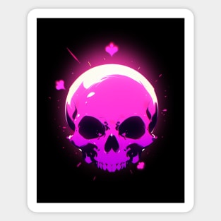A skull with a pink light Sticker